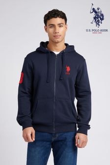 U.S. Polo Assn. Blue Mens Classic Fit Player 3 Zip-Up Hoodie (E01825) | $129