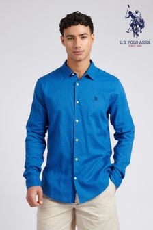 U.S. Polo Assn. Mens Linen Blend Shirt (E01831) | 297 QAR
