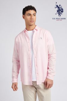 U.S. Polo Assn. Mens Linen Blend Shirt (E01833) | 297 QAR
