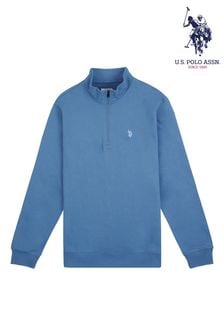 Bleu - U.s. Polo Assn. Mens Classic Fit 1/4 Zip Sweatshirt (E01842) | €76