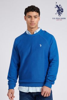 U.S. Polo Assn. Mens Blue Classic Fit Texture Reverse Sweatshirt (E01843) | 322 QAR