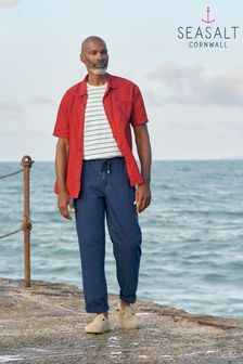 Seasalt Cornwall Mens Carne Short Sleeve Linen Shirt (E02037) | 435 zł