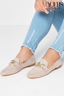Бежевий - Yours Curve Wide Fit Chain Detail Closed Back Loafers (E02056) | 2 231 ₴