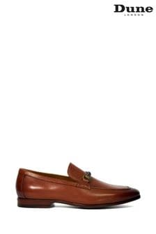 Dune London Tan Brown Scilly Woven Trim Loafers (E02125) | €159