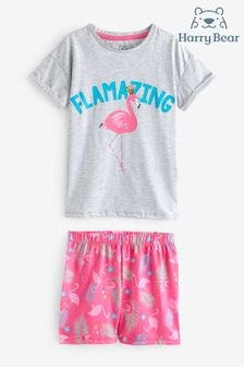 Harry Bear Grey Flamingo Short Pyjamas (E02288) | €27