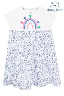 Harry Bear White Rainbow Spotty Dress (E02294) | €30