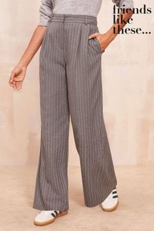 Friends Like These Grey Stripe Tailored Wide Leg Trousers (E02327) | $53