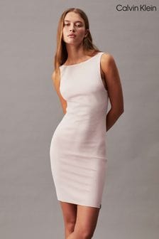 Calvin Klein Pink Rib Dress (E02426) | $171