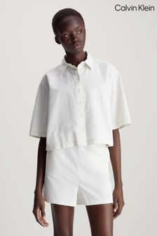Calvin Klein Label Rib White Shirt