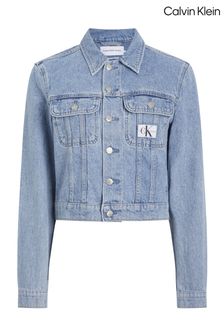 Calvin Klein Blue Cropped 90s Denim Jacket (E02443) | OMR47