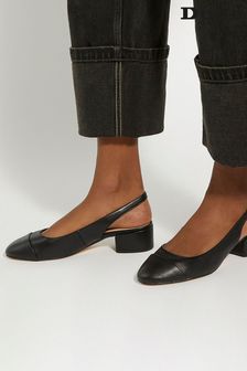 Dune London Black Casing Slingback Block Heel Shoes (E02463) | kr1,103