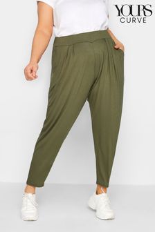 Yours Curve Green Double Pleated Harem Trousers (E02668) | kr299