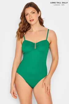 Long Tall Sally Green Textured Swimsuit (E02670) | kr710
