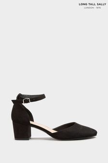 Long Tall Sally Black Block Heel Court Shoes (E02682) | kr649