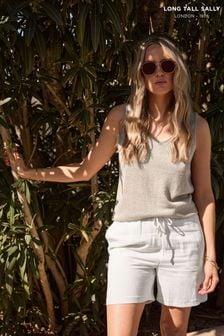 Long Tall Sally White Linen Blend Shorts (E02683) | 185 SAR