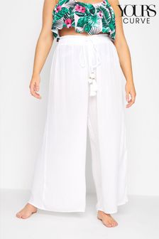 أبيض - Yours Curve Tassel Trousers (E02688) | 133 د.إ