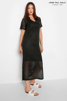Long Tall Sally Black Crochet Dress (E02689) | €49