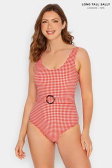 Long Tall Sally Gingham Belted Swimsuit