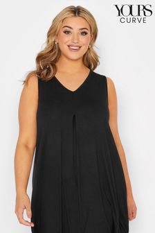 Yours Curve Black Pleated Swing Vest (E02758) | €28