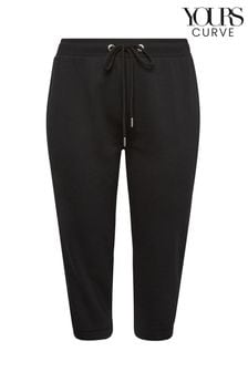 Yours Curve Black Cropped Stretch Joggers (E02766) | €24