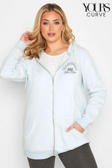 Yours Curve Soft Touch Ribbed Zip Through Hoodie (E02782) | 185 ر.س