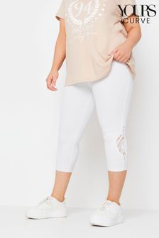 Yours Curve Lace Stretched Cropped Leggings
