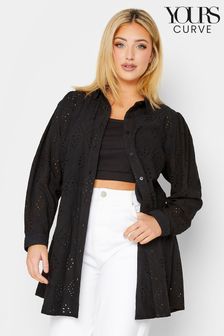 Yours Curve Black Broderie Shirt (E02840) | €44