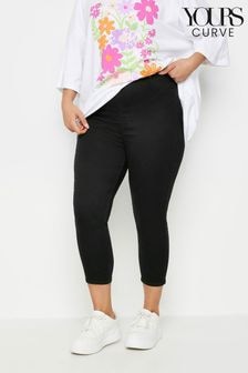 Yours Curve Black Cropped Jenny Stretch Jeggings (E02844) | $46