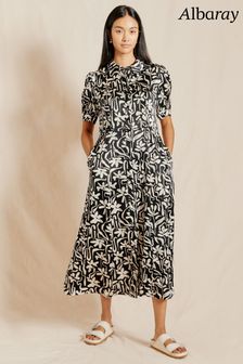 Albaray Brushstroke Tea Black Dress (E02960) | kr1 810