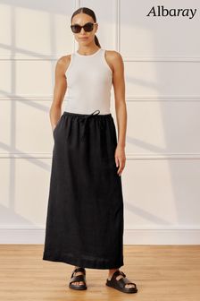 Albaray Linen Black Skirt (E02961) | €126