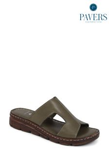 Pavers Leather Slip On Sandals (E02987) | $73