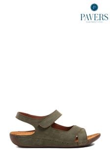 Pavers Green Ladies Touch Fasten Sandals (E03003) | kr428