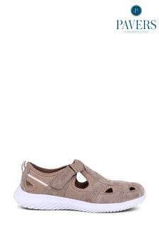 大地色 - Pavers Wide Fit Leather Mary Janes Sandals (E03008) | NT$1,770
