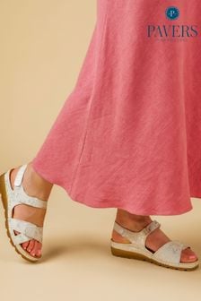 Pavers Touch Fasten White Sandals (E03040) | kr389