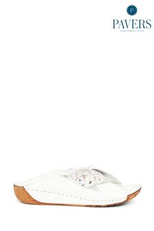 Pavers Casual Mule White Wedges (E03047) | 61 €