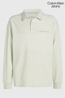 Calvin Klein Natural Reverse Terry Stripes Polo Shirt (E03086) | 544 QAR