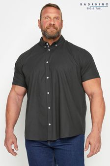 BadRhino Big & Tall Black Short Sleeve Poplin Shirt (E03116) | 153 SAR