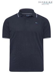 أزرق - Badrhino Big & Tall Tipped Core Polo Shirt (E03117) | 121 ر.س