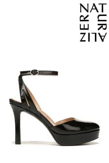 Negru - Naturalizer Clarice Patent Leather Heeled Ankle Strap Shoes (E03141) | 836 LEI