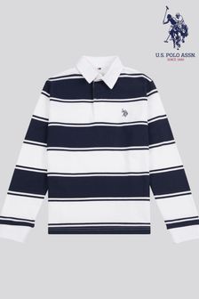 U.s. Polo Assn. Boys Striped Rugby White Shirt (E03566) | 2 861 ₴ - 3 433 ₴