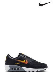 Nike Black/Gold Air Max 90 Trainers (E03717) | kr1,882