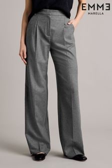 Emme by Marella Grey Torre Straight Tailored Trousers (E04088) | $206