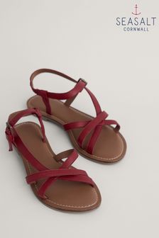 Seasalt Cornwall Red Sea Step Strappy Leather Sandals (E04327) | kr519