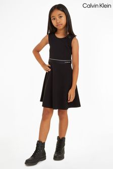 Calvin Klein Black Logo Tape Sleeveless Dress (E04461) | €85 - €99