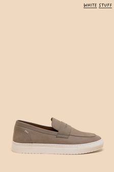 White Stuff Grey Lenny Leather Loafers