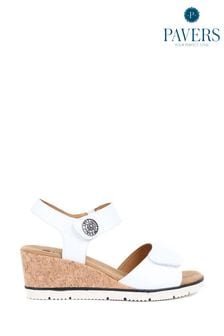 Pavers Adjustable Wedge White Sandals (E04528) | NT$1,630