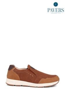 Pavers Wide Fit Slip-Ons Brown Trainers (E04535) | KRW85,400