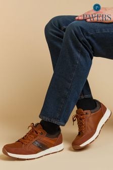 Pavers Lace Up Brown Trainers (E04538) | €51