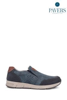 Pavers Wide Fit Blue Slip-Ons Trainers (E04540) | €57