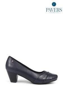 Pavers Blue Low Heeled Court Shoes (E04544) | kr640